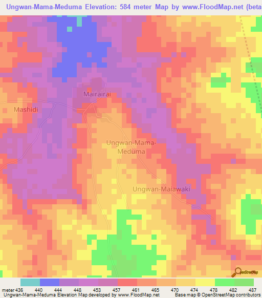 Ungwan-Mama-Meduma,Nigeria Elevation Map