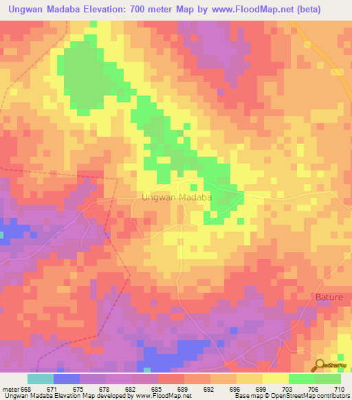 Ungwan Madaba,Nigeria Elevation Map