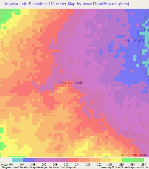 Ungwan Lele,Nigeria Elevation Map