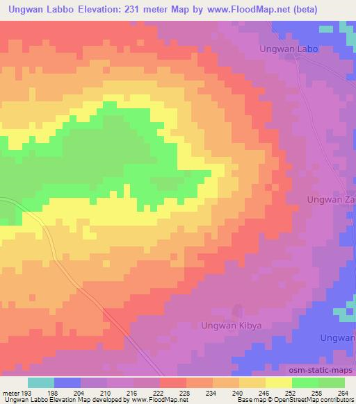 Ungwan Labbo,Nigeria Elevation Map