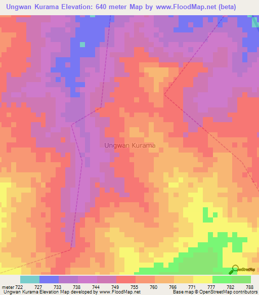 Ungwan Kurama,Nigeria Elevation Map