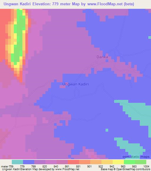 Ungwan Kadiri,Nigeria Elevation Map