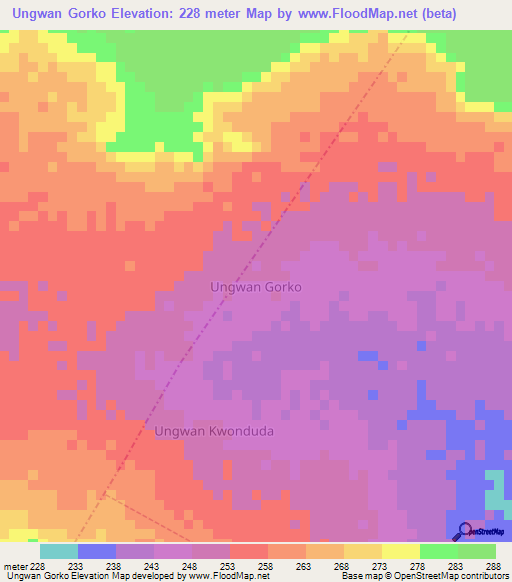 Ungwan Gorko,Nigeria Elevation Map