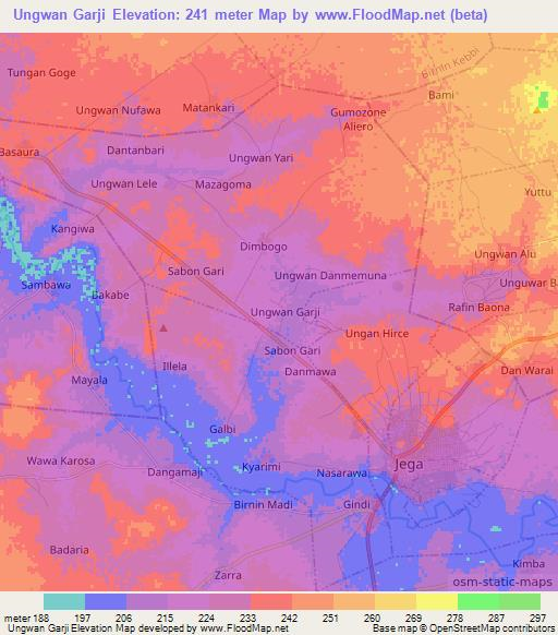 Ungwan Garji,Nigeria Elevation Map