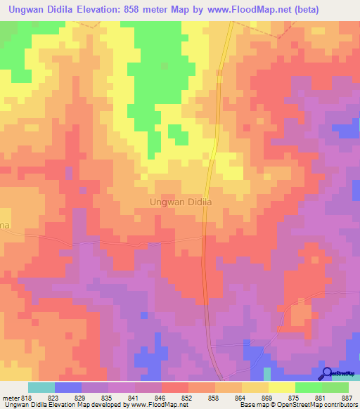 Ungwan Didila,Nigeria Elevation Map