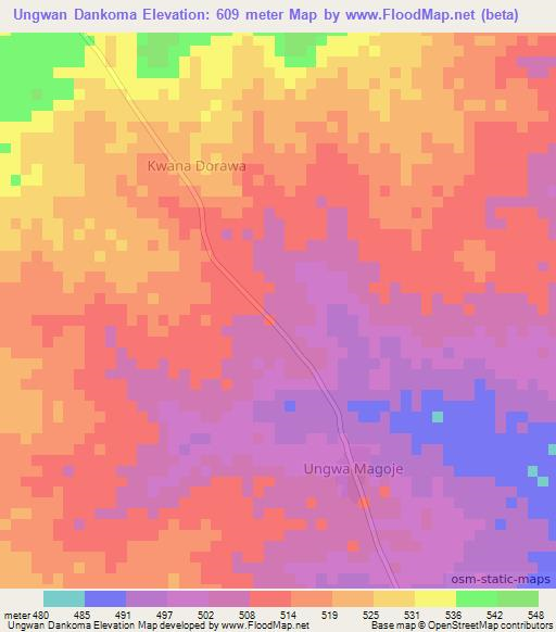 Ungwan Dankoma,Nigeria Elevation Map