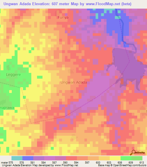 Ungwan Adada,Nigeria Elevation Map