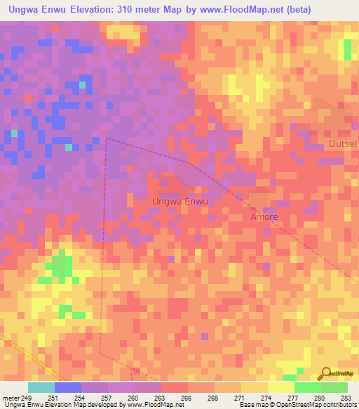 Ungwa Enwu,Nigeria Elevation Map