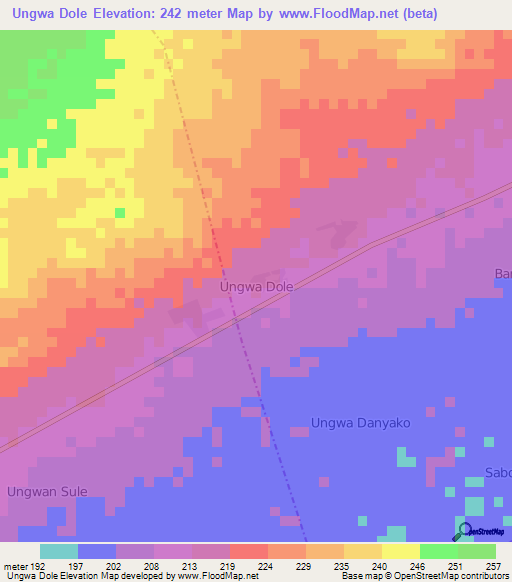 Ungwa Dole,Nigeria Elevation Map