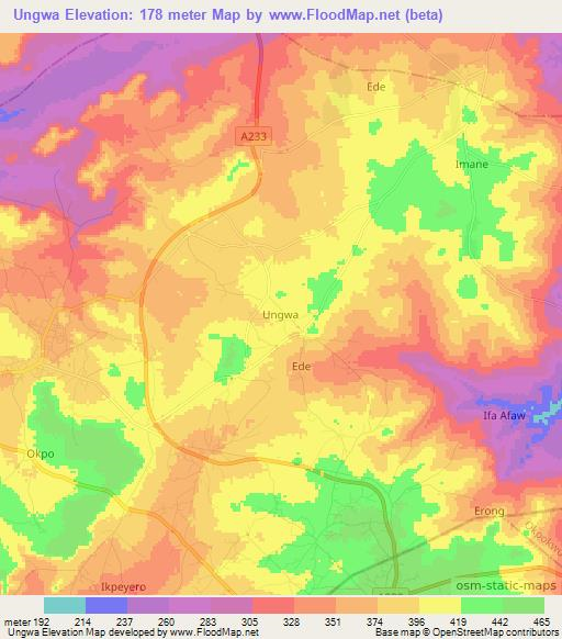 Ungwa,Nigeria Elevation Map