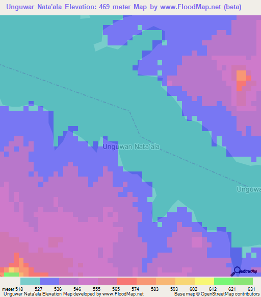 Unguwar Nata'ala,Nigeria Elevation Map