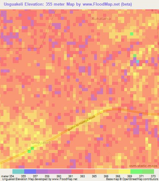 Unguakeli,Nigeria Elevation Map