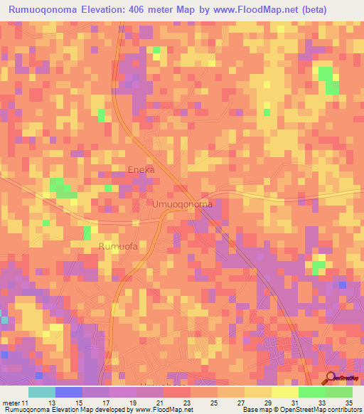 Rumuoqonoma,Nigeria Elevation Map