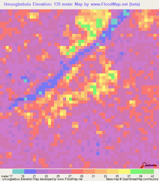 Umuogbebulu,Nigeria Elevation Map