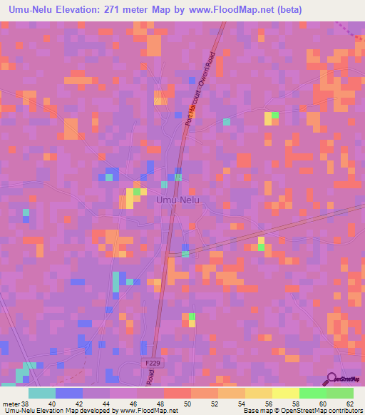 Umu-Nelu,Nigeria Elevation Map