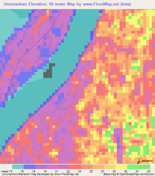 Umunankwo,Nigeria Elevation Map