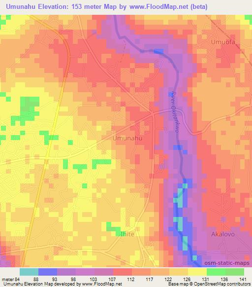 Umunahu,Nigeria Elevation Map