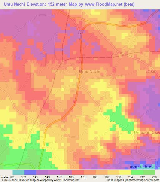 Umu-Nachi,Nigeria Elevation Map