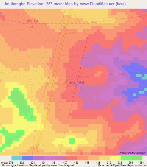 Umulumgbe,Nigeria Elevation Map