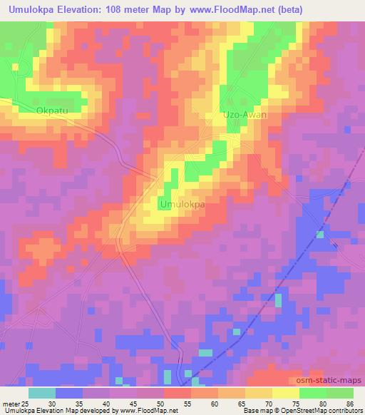 Umulokpa,Nigeria Elevation Map