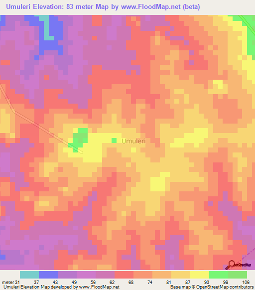 Umuleri,Nigeria Elevation Map