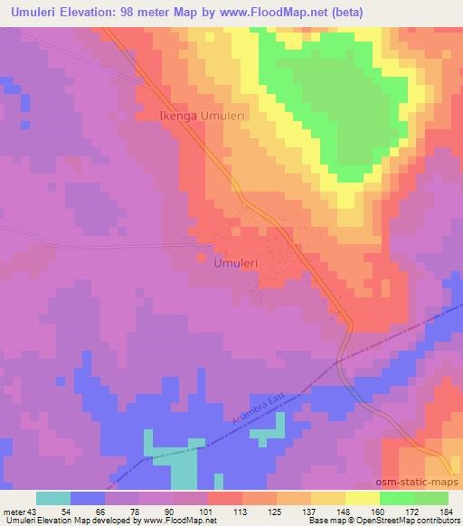 Umuleri,Nigeria Elevation Map