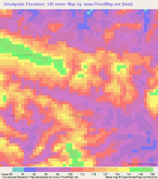 Umukpube,Nigeria Elevation Map