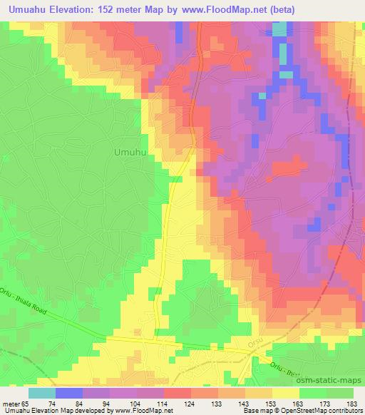 Umuahu,Nigeria Elevation Map