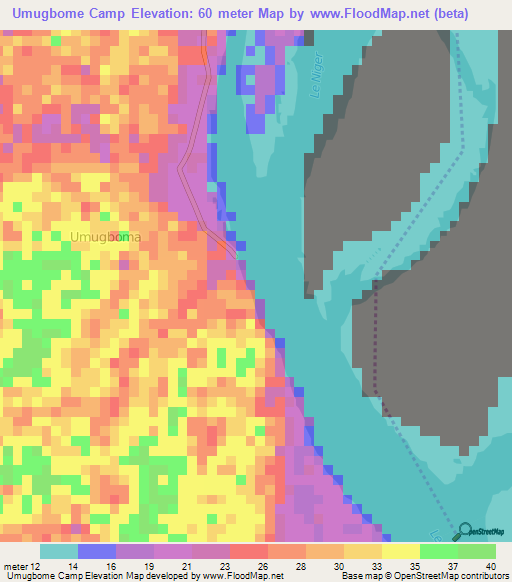 Umugbome Camp,Nigeria Elevation Map