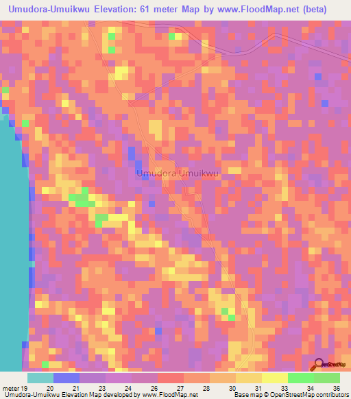 Umudora-Umuikwu,Nigeria Elevation Map