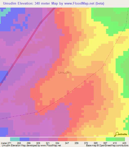 Umudim,Nigeria Elevation Map