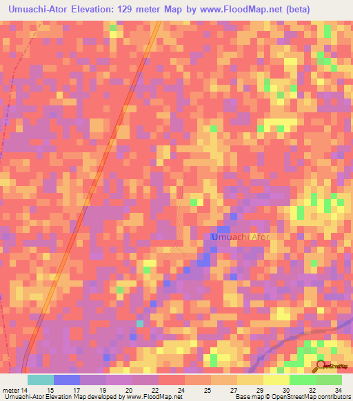 Umuachi-Ator,Nigeria Elevation Map