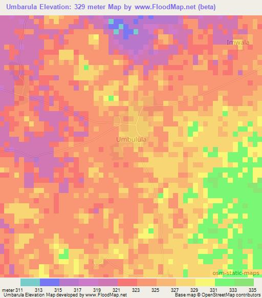 Umbarula,Nigeria Elevation Map