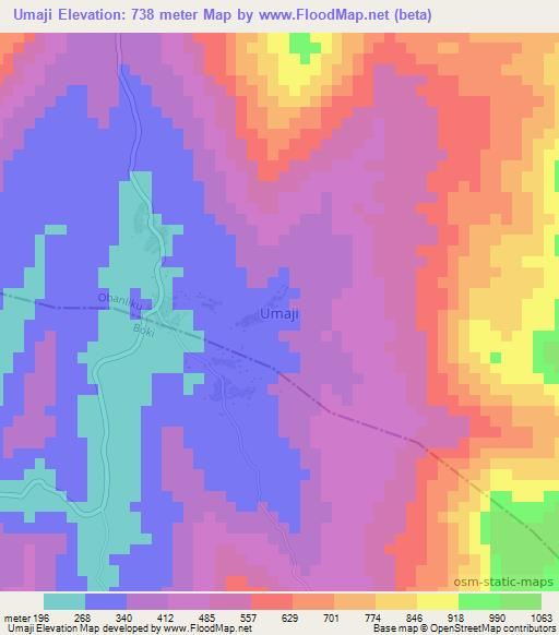 Umaji,Nigeria Elevation Map