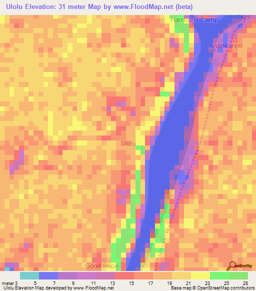 Ulolu,Nigeria Elevation Map