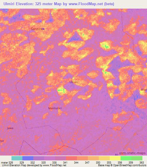 Ulmiri,Nigeria Elevation Map