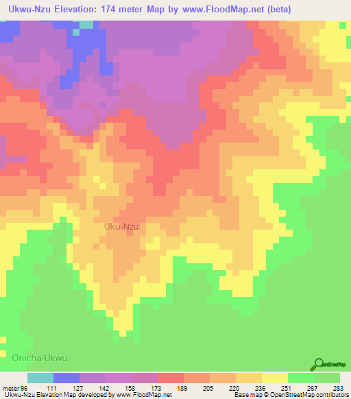 Ukwu-Nzu,Nigeria Elevation Map