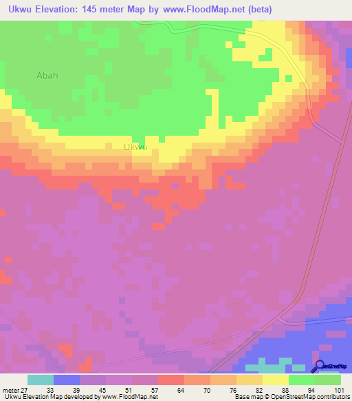 Ukwu,Nigeria Elevation Map