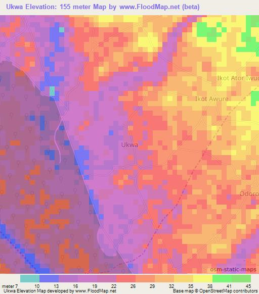 Ukwa,Nigeria Elevation Map