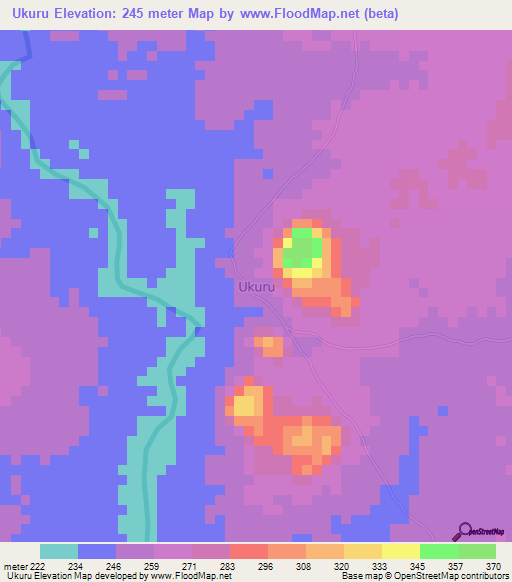 Ukuru,Nigeria Elevation Map