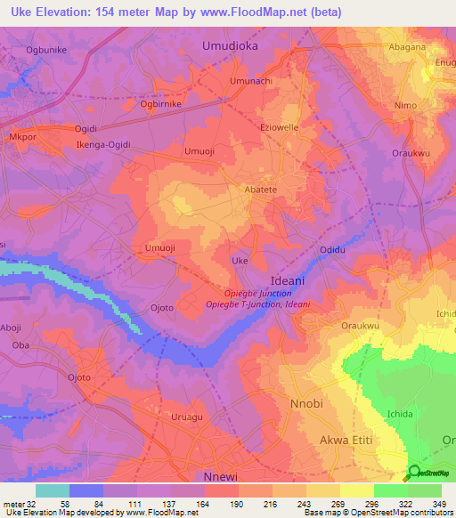 Uke,Nigeria Elevation Map