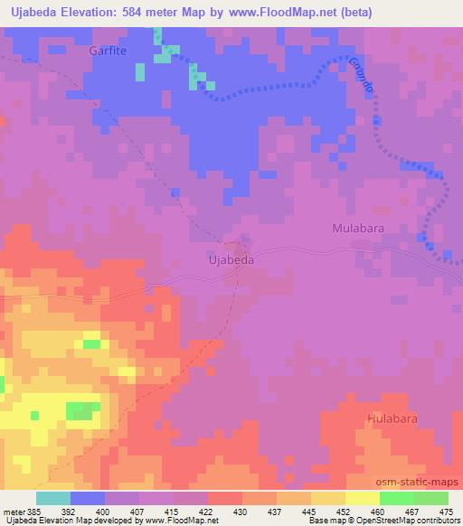 Ujabeda,Nigeria Elevation Map