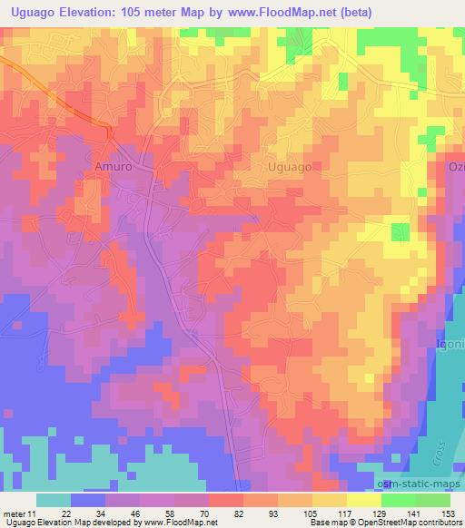 Uguago,Nigeria Elevation Map