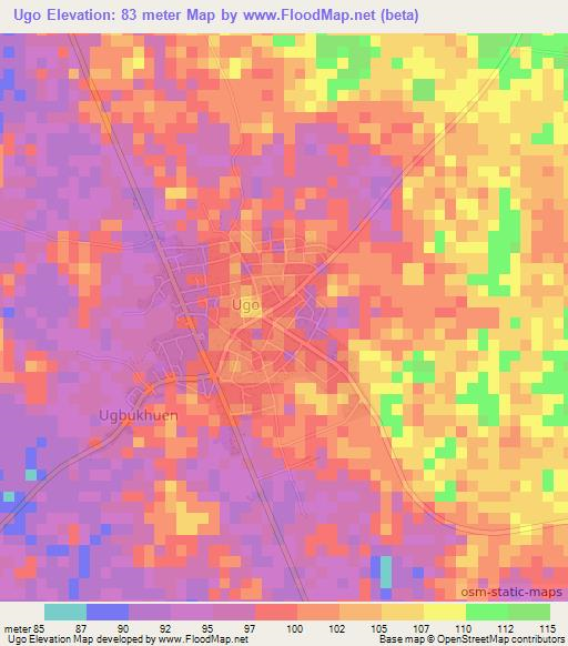 Ugo,Nigeria Elevation Map