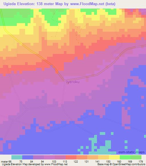 Ugieda,Nigeria Elevation Map