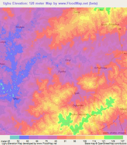 Ughu,Nigeria Elevation Map