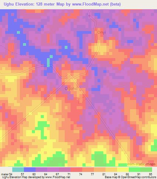 Ughu,Nigeria Elevation Map