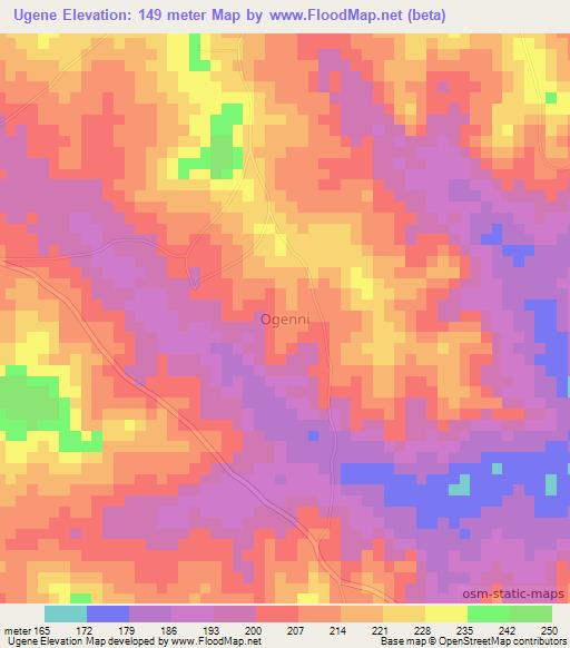 Ugene,Nigeria Elevation Map