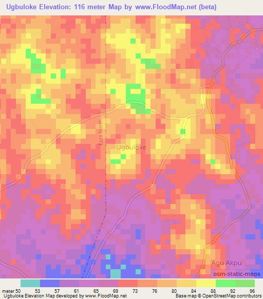 Ugbuloke,Nigeria Elevation Map