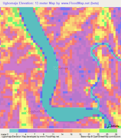 Ugbomaja,Nigeria Elevation Map